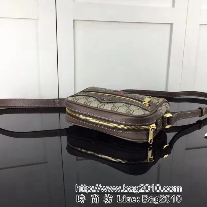 GUCCI古馳原單 新款專櫃品質高仿原單貨實物實拍517350 啡膠配啡皮斜挎包 HY1020